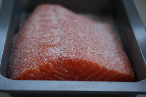 Salting salmon